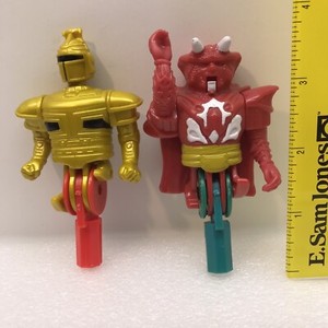 1997 Blockbuster Saban Chromium Gold & Nukus BEETLEBORGS Pencil Topper Toys