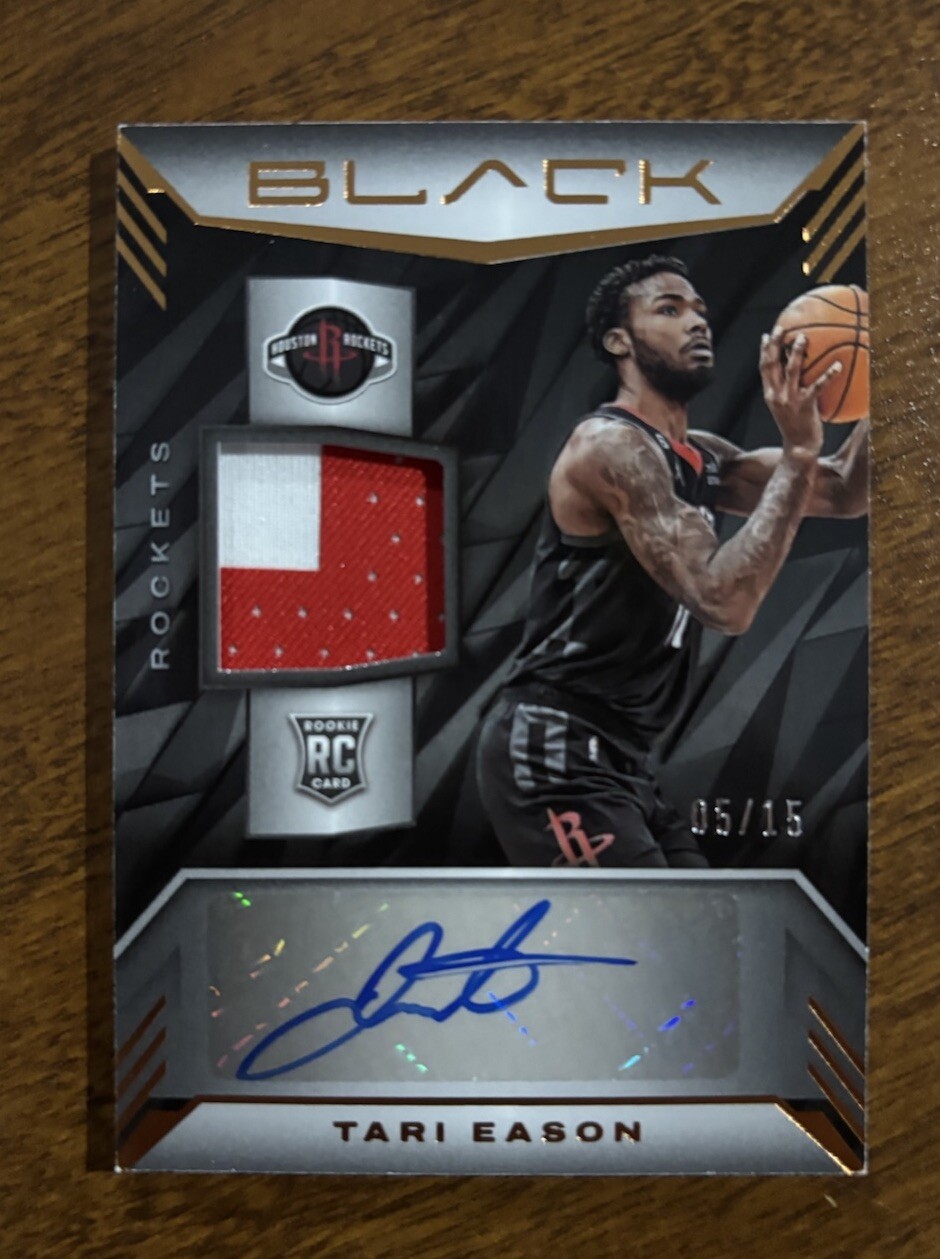 ✨2022-23 Panini Black TARI EASON Rookie Patch Auto Copper /15 Rockets #REM-TES