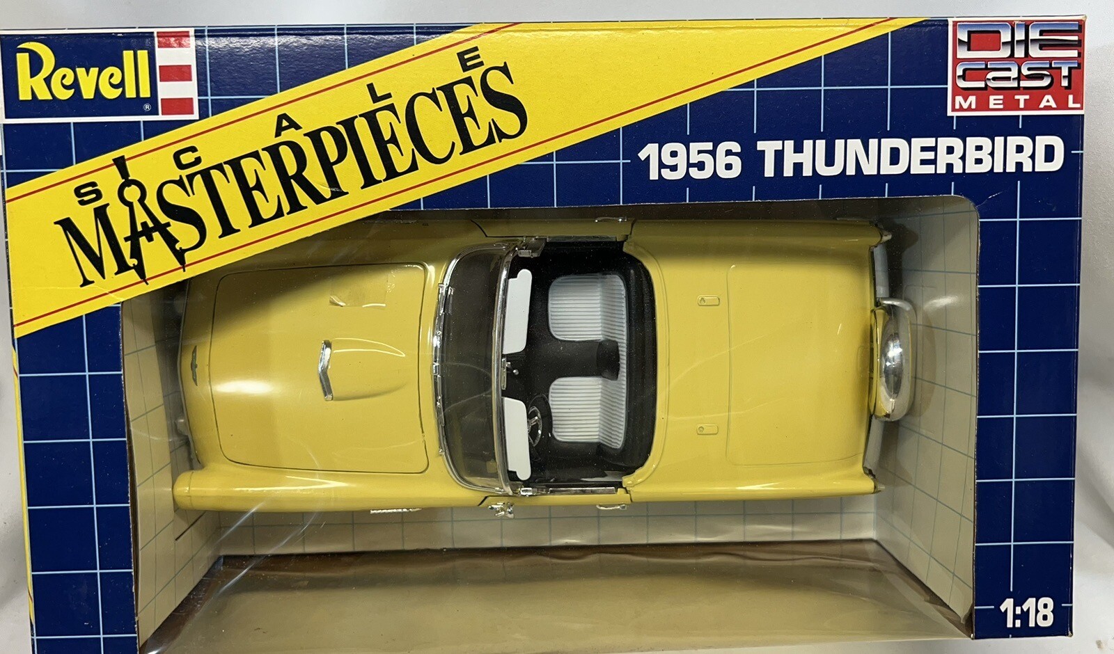 Coche miniatura Ford Thunderbird 1/18 KK Scale Hardtop gelb/weiss 1966 1:18 - Coches-miniaturas.es