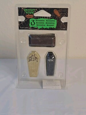 LEMAX Spooky Town COFFINS SET OF 3 