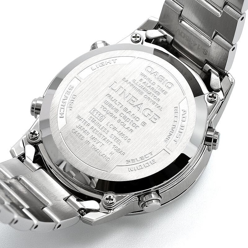 CASIO LINEAGE LCW-M600D-1BJF Radio Solar Watch Silver Black CASIO LINEAGE LCW-M600D-1BJF Radio Solar Watch Silver Black