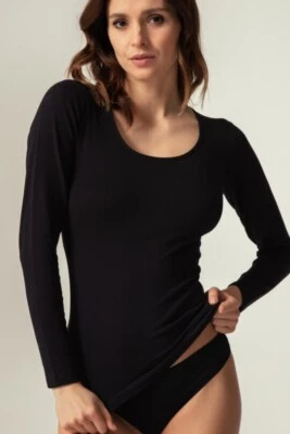 OLTREMARE, 4 Maglie Interna Donna in Caldo Cotone Elasticizzato, M LungaM Corta