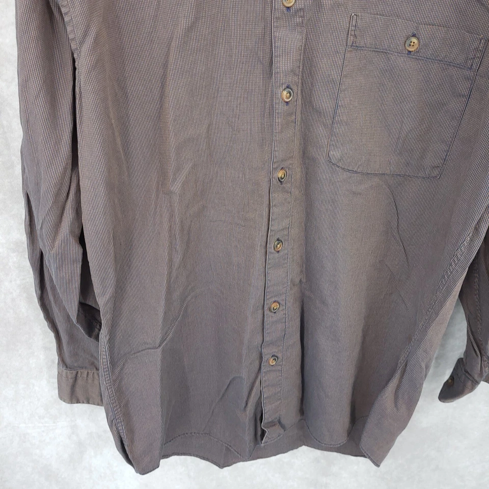 Camisa masculina Scott Barber cinza média com botões manga longa algodão feita nos EUA - Imagem 2 de 4