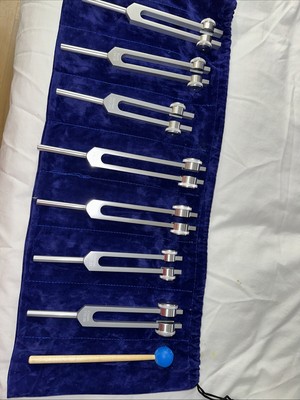 7 Chakra Healing Tuning Forks Weighted with Mallet Hot Sale