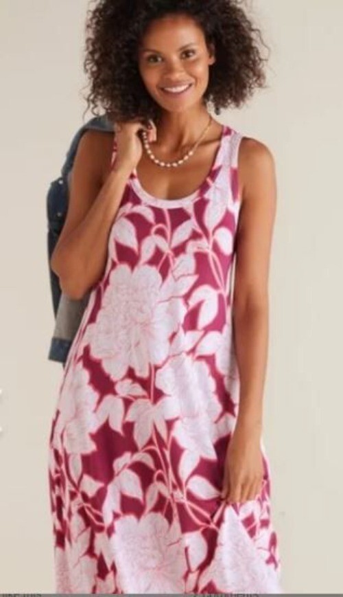 Nuevo con etiquetas Vestido Suave Surroundings Santiago Song Rosa Floral Maxi Vestido Talla Pequeña Lar