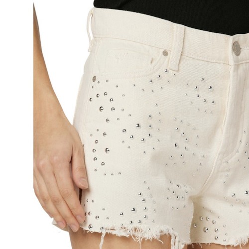 NEW Hudson Women’s Lori Star Studded High-Rise Short size 26 Beige - Picture 4 of 9