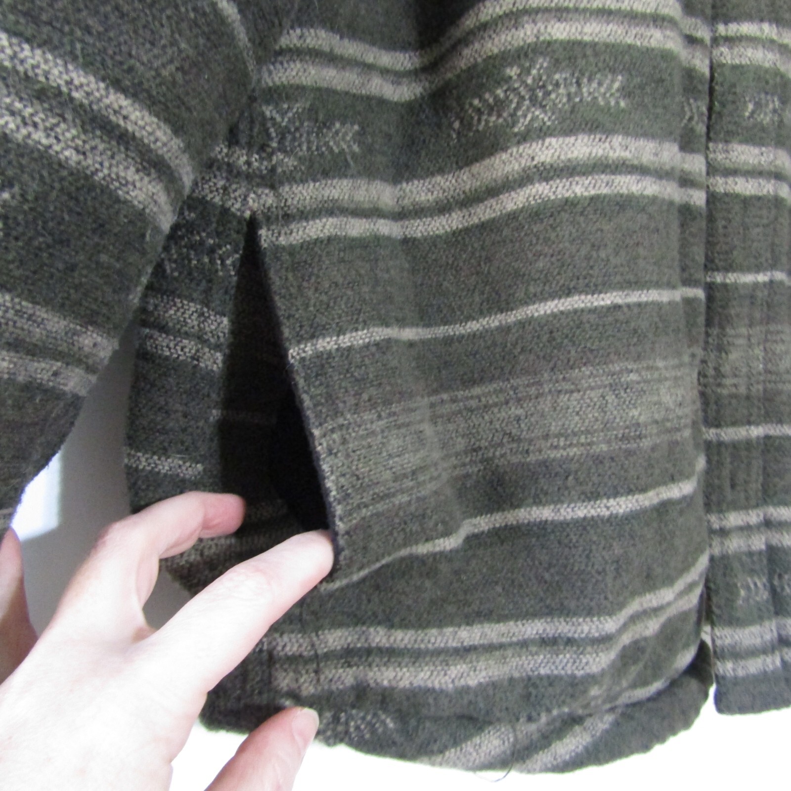 JACHS NEW YORK Jacket Mens Large Aztec Wool Blend Green Shirt Coat Lined Shacket