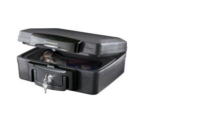 SentrySafe H0100 Fire-Resistant Box Safe and Water-Resistant Safe with Key Lock