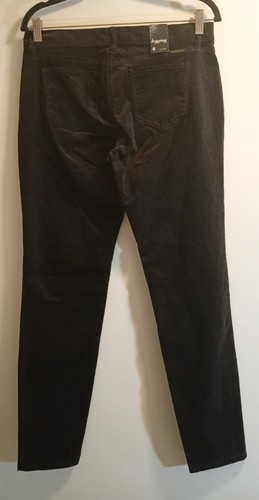 New York & Company Women's NEW Dark Brown Stretch Velveteen Leggings, Size 6. - Picture 3 of 5