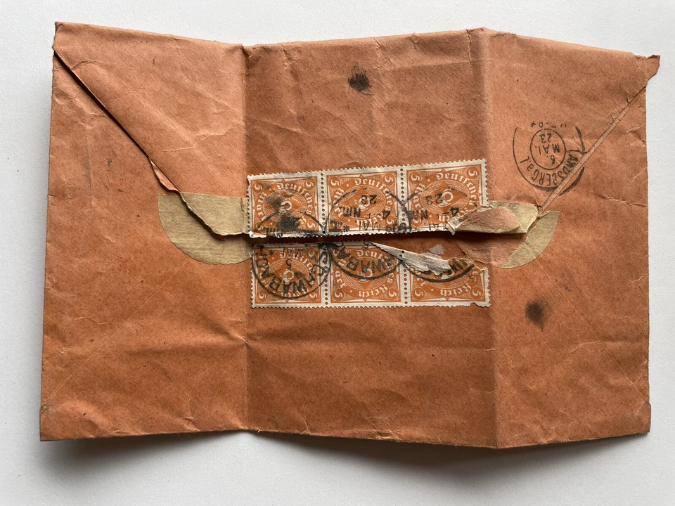 Briefumschlag 1923 R-zettel Einschreiben Schwabach - Bild 2 von 2