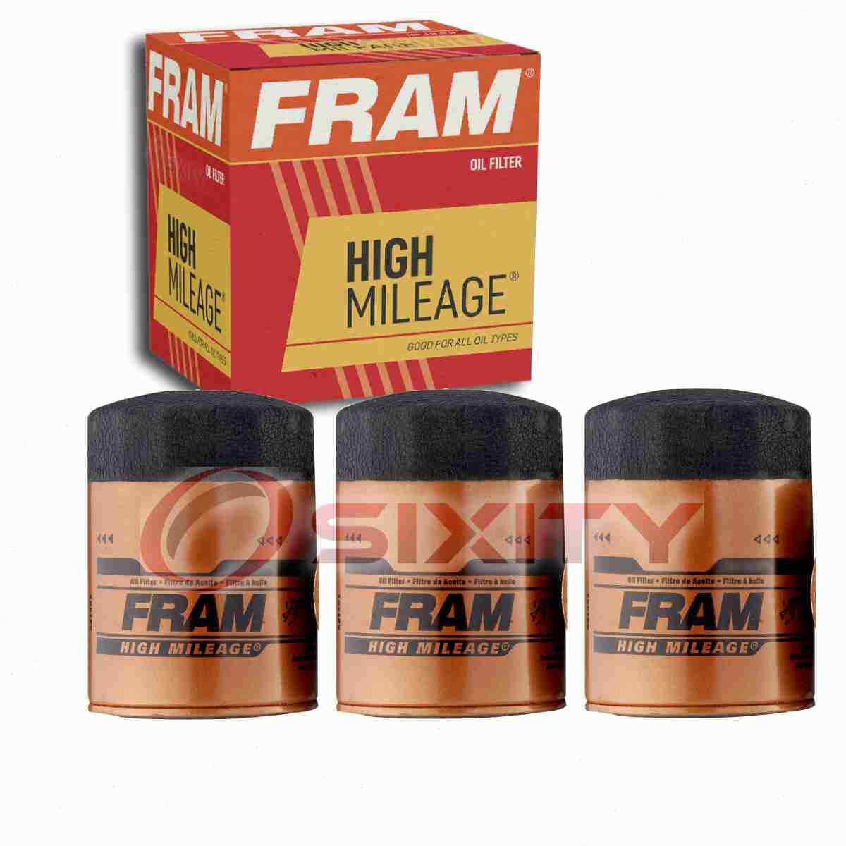 3 pc FRAM High Mileage HM8A Engine Oil Filters for TL30001BP TL30001 TL20195 an