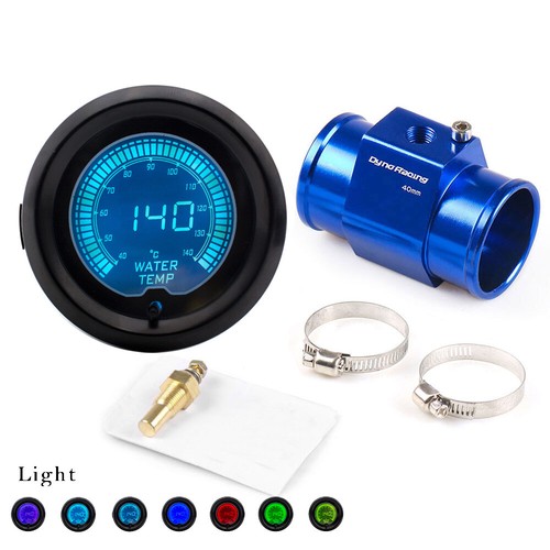 2" 52mm Digital 7 Color EVO Water Temp Gauge w/40mm Joint Pipe Sensor