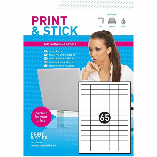 100 Blatt / 6500 Etiketten 38X21Mm Selbstklebend Papier Din A4 Bogen-image