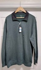 Van Heusen Sweater Men's Size XL Green Long Sleeve 1/4 Zip Casual