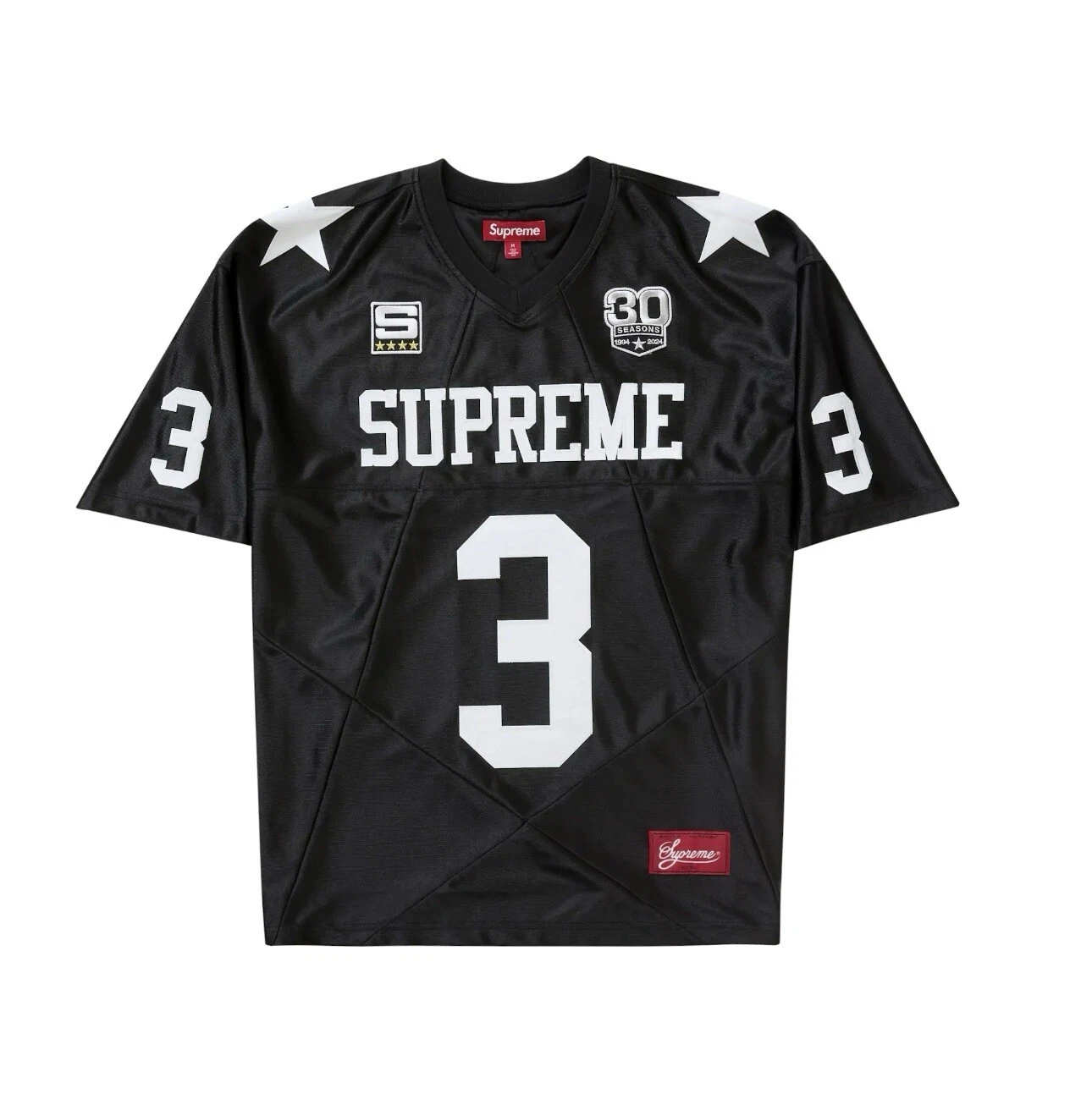 Maillot de football Supreme Star noir taille L FW24