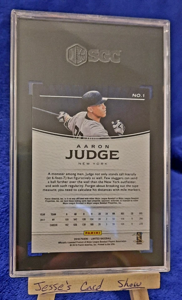 Aaron Judge 68/199 Panini Limited #1 Silver SGC 9 Mint - Image 3 of 4