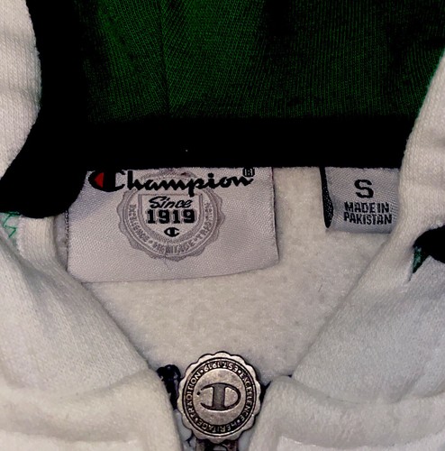 Notre Dame Champion White Green Hooded Sweatshirt Girls Size Small - Picture 5 of 11