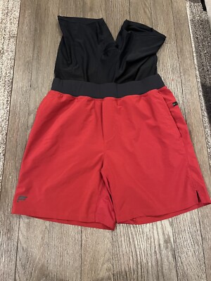Mens Fabletics In Compression Running Shorts Red Medium