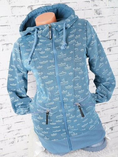 Damen Piquet Jacke Slim Fit Kapuze Hoodie Fleece angeraut Boote S M L XL 2XL - Bild 6 von 59