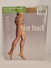Nice Touch day sheer panty hose Size AB Natural reinforced toe Sears