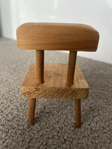 Vintage Mini Wooden Chair Dolls House/Barbie Furniture - Picture 3 of 10