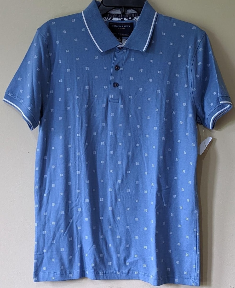 Nickel Iron Men's Blue Polo Shirt Size Small New