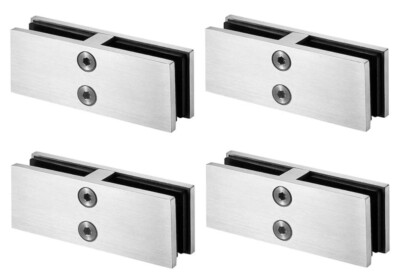 LukLoy Railing Glass to Glass Clamp, Stainless Steel 304 Bracket for Glass Ba...