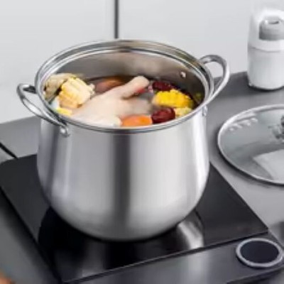 1Pc Stainless Steel Soup Pot Large Capacity Household Noodle Cooking Pot
