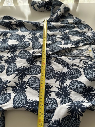 Boden Women White Navy Pineapple Printed Linen Long Dress Size 10(L) - Picture 12 of 13