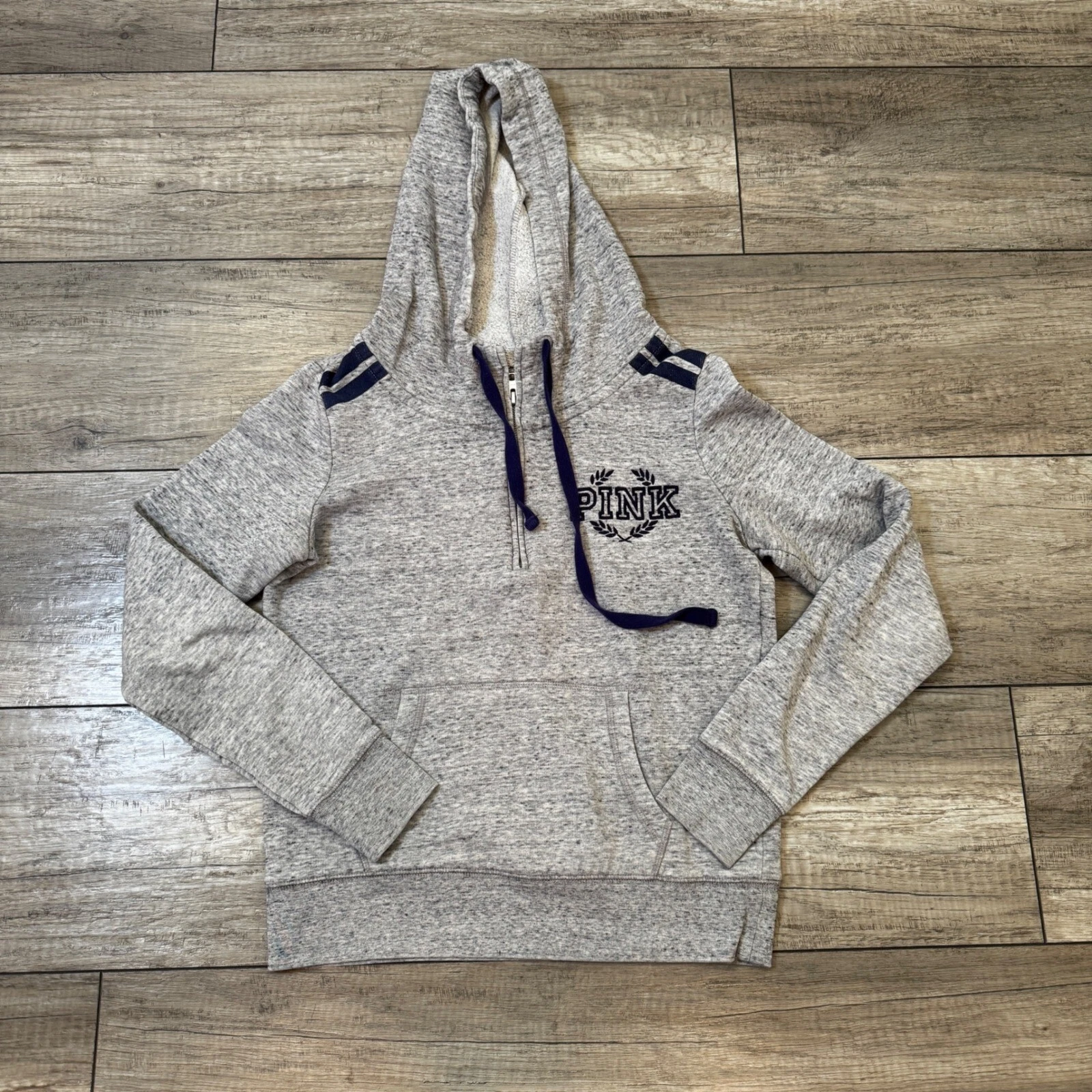 UNDERCOVER Felpa con cappuccio ROSA Victoria's Secret pullover quarto zip tempo libero top piccola