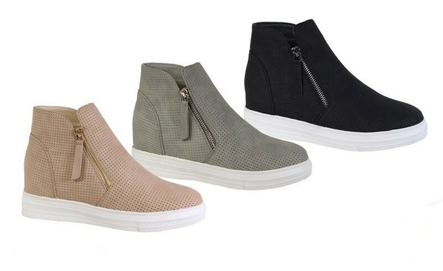 coin hidden wedge sneaker