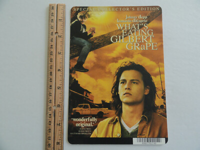 WHATS EATING GILBERT GRAPE - JOHNNY DEPP - BLOCKBUSTER VIDEO BACKER CARD 5''X8'' 