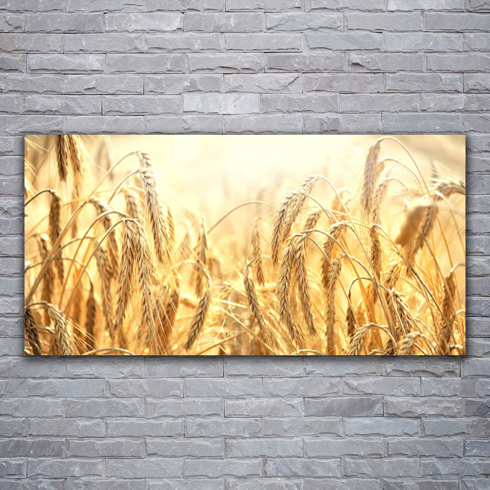 Tableau acrylique floral blé 120x60 cm anti-jaunissement pour salon