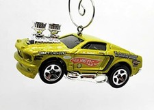 Christmas Ornament for 1968 Ford Mustang Big Engine Yellow