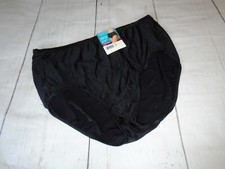 NWT Shiny Black Nylon Women's VANITY FAIR Radiant Briefs Panties 4XL / 11