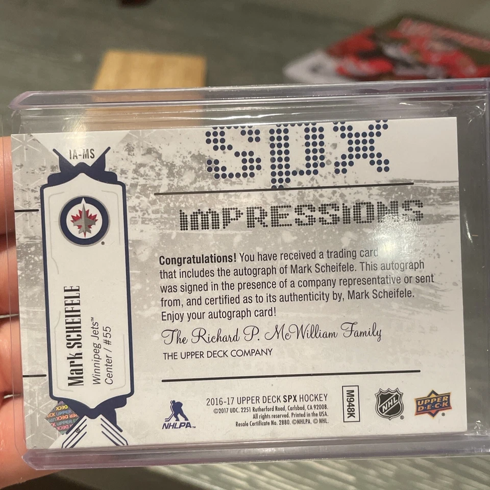 2016-17 SPx Impressions Autographs #IAMS Mark Scheifele Auto /199 - Image 2 of 2