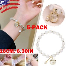 5Pc Lucky Moonstone Beads Cat Bracelet Attracting Wealth Women Jewelry Gifts HOT
