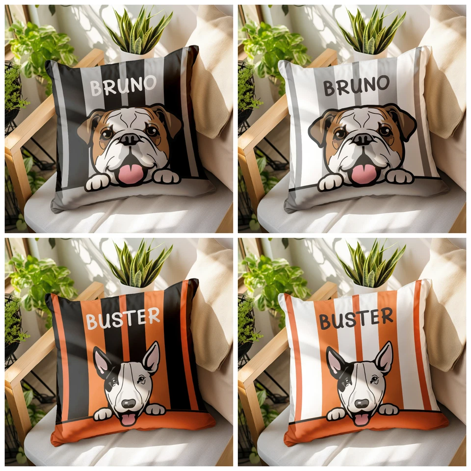 Personalised Pet Portrait Cushion Cover - Custom Dog Pillow Case with Name - Image 3 of 4
