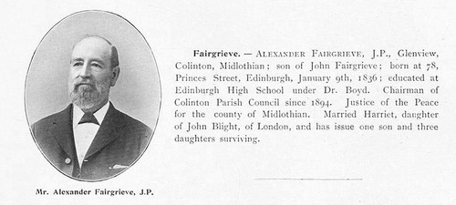 Alexander Fairgrieve of Colinton, Midlothian - Antique Print 1904
