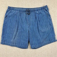 Vtg Quicksilver Board Shorts Mens 38 Blue Stripe Swim Trunks Drawstring USA Made