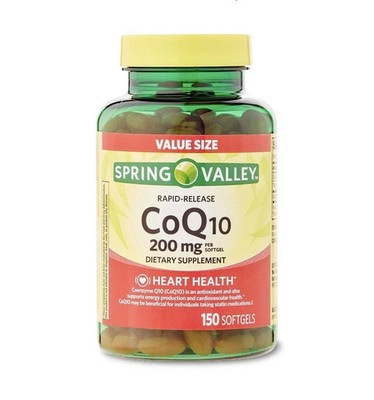 Spring Valley CoQ10 200mg Rapid Release Softgels 150ct Heart Health Exp:28  #547