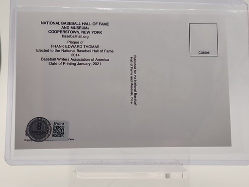 Frank Thomas Signed 2021 Hall Of Fame Museum Plaque Postcard - Beckett COA - Picture 16 of 17