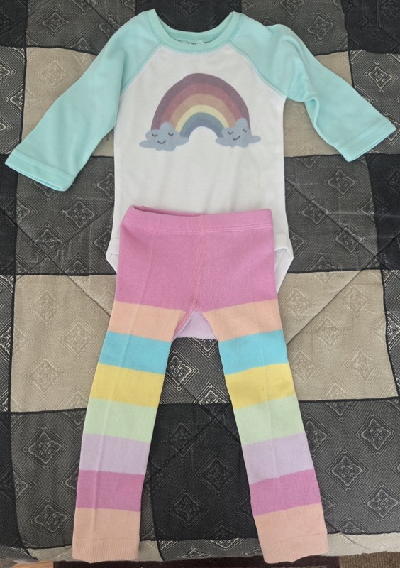Rainbow Baby Outfit Size 3-6 Months - Pants 0-12 Months