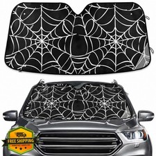 Halloween Spiderweb Windshield Sun Shade 55x28" Car SUV Truck UV Heat Block