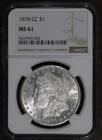 1878-CC (MS61) Morgan Silver Dollar $1 NGC - Key Date Carson City