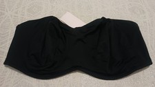 Marks And Spencer Wired And Unpadded Minimizer Strapless Black Bra UK Size 38DD