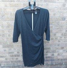 Phase Eight Wrap Dress 18 Grey Charcoal Knit Drape Smart Wedding Guest Occasion