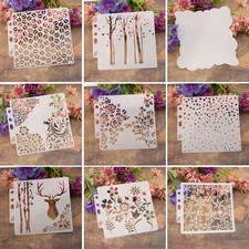 Different Airbrush DIY Hollow Design PET Plastic Stencil 14x13cm 5.51x5.12 In