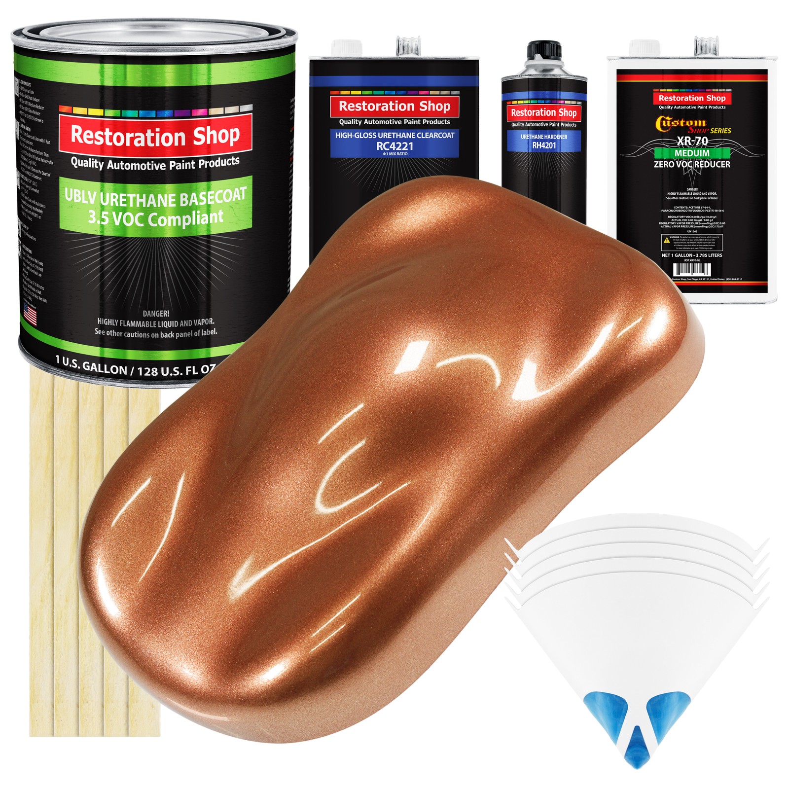 Bronze Firemist Low VOC Urethane Basecoat Clearcoat Auto Paint Gallon Kit