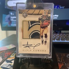 2017 Panini Limited-Rookie Patch Autograph Alvin Kamara /25 on card auto. Saints. rookie card picture